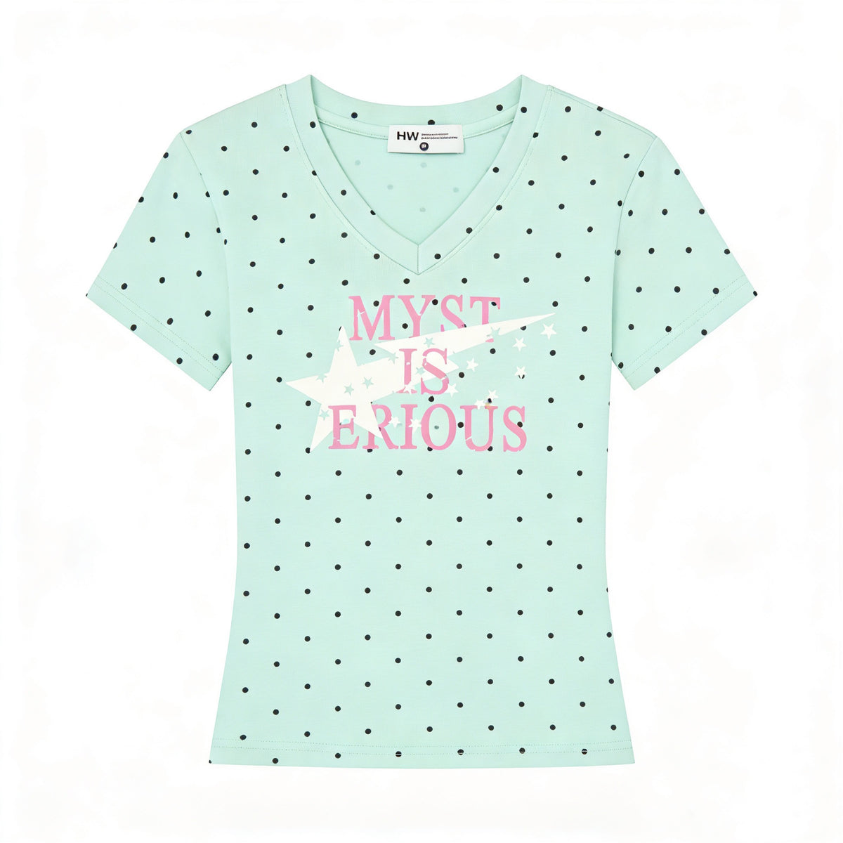 アメリカンレトロ ドットロゴプリント スリムTシャツ  SS007