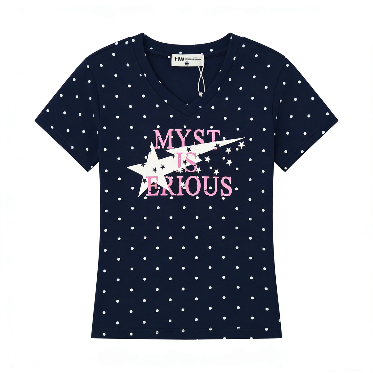アメリカンレトロ ドットロゴプリント スリムTシャツ  SS007
