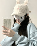 ふわもこバニーイヤー ボアキャップ＆ニット帽    SS044