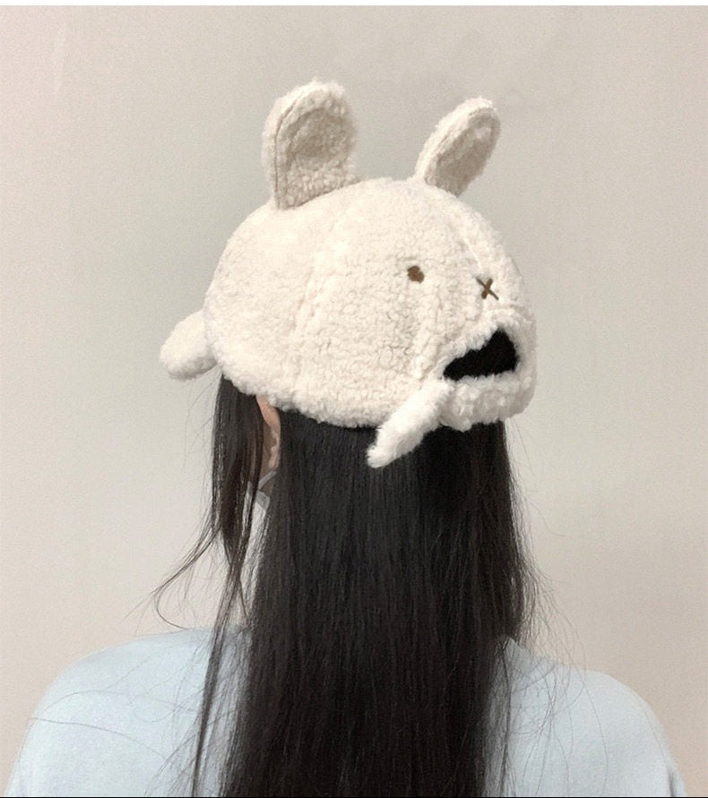 ふわもこバニーイヤー ボアキャップ＆ニット帽    SS044