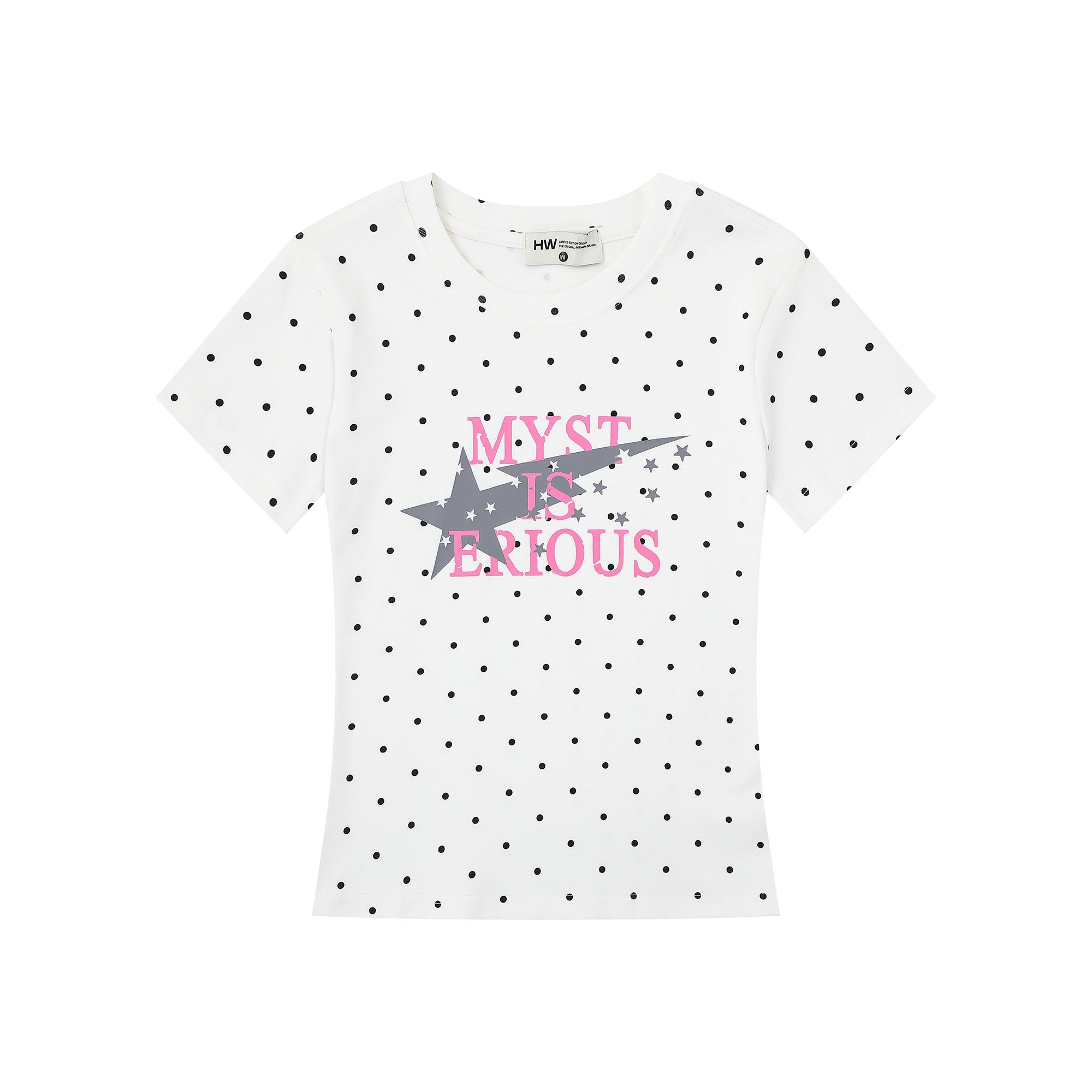 アメリカンレトロ ドットロゴプリント スリムTシャツ  SS007