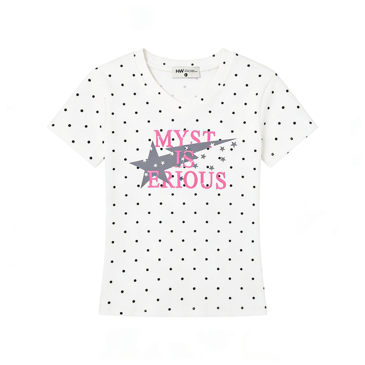 アメリカンレトロ ドットロゴプリント スリムTシャツ  SS007
